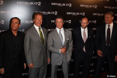 Expendables-2-premiere-Paris-Blogreporter, stallone, sharzzenneger, vandamme